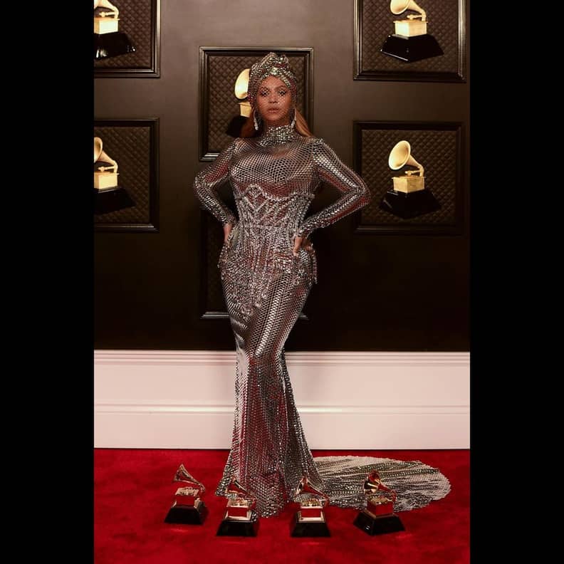 Beyonce Wears Custom Burberry to 2021 Grammys Afterparty POPSUGAR Fashion