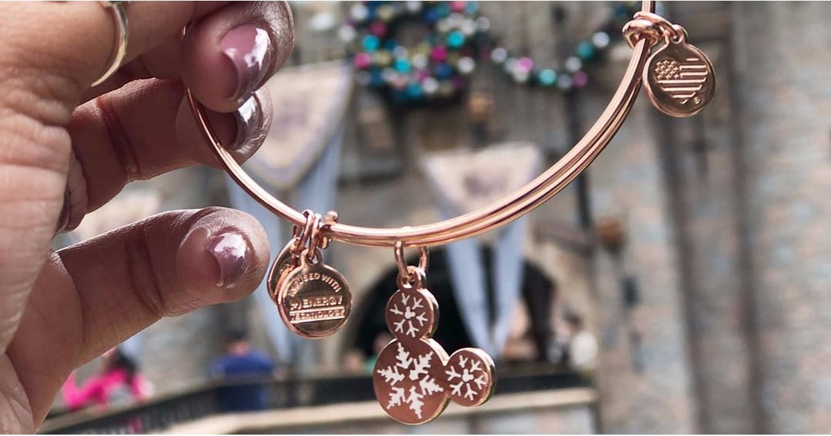 Disney Parks Minnie Rose Gold Ears Charm Bangle Bracelet Alex & Ani New 