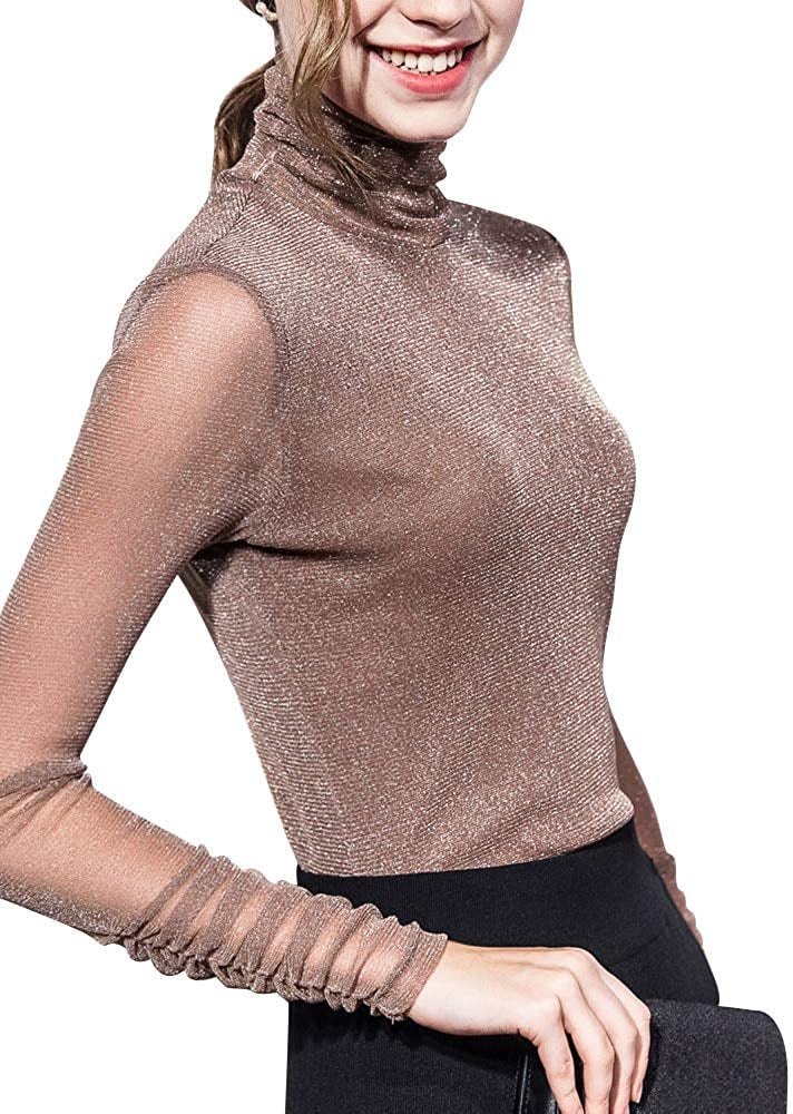 Shimmer Turtleneck Top