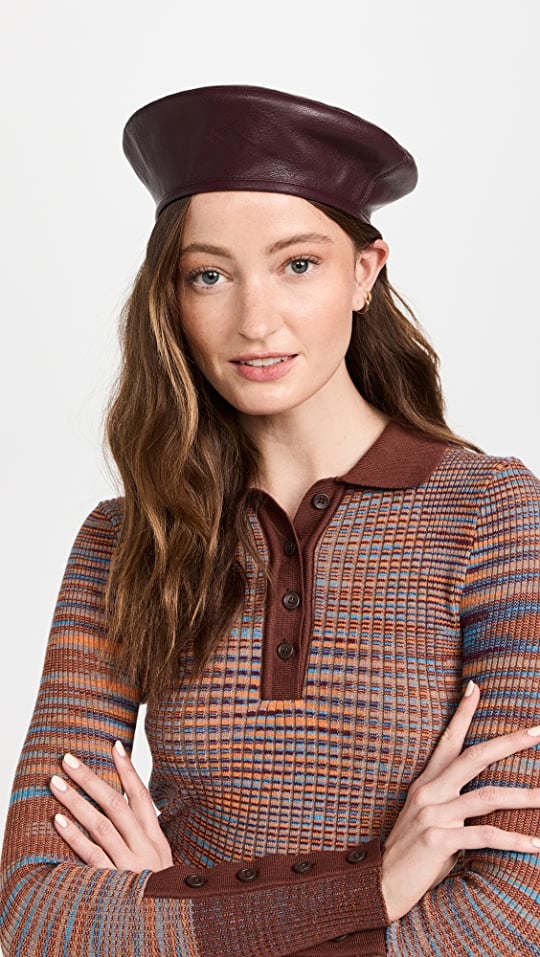 Best Faux-Leather Beret For Women: Stand Studio Freida Faux-Leather Beret