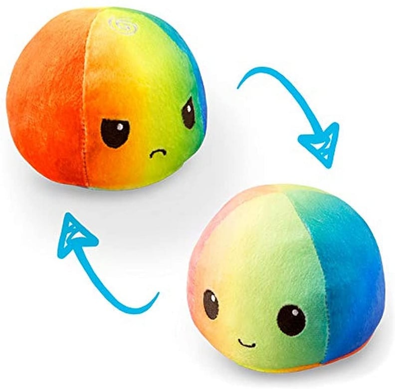 TeeTurtle Reversible Cloud Plushie in Light Rainbow and Dark Rainbow