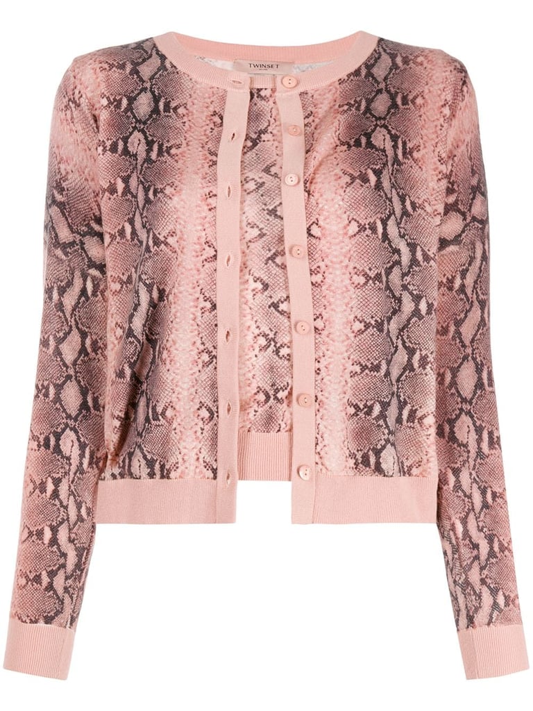 Twin-Set Snakeskin-Print Cardigan