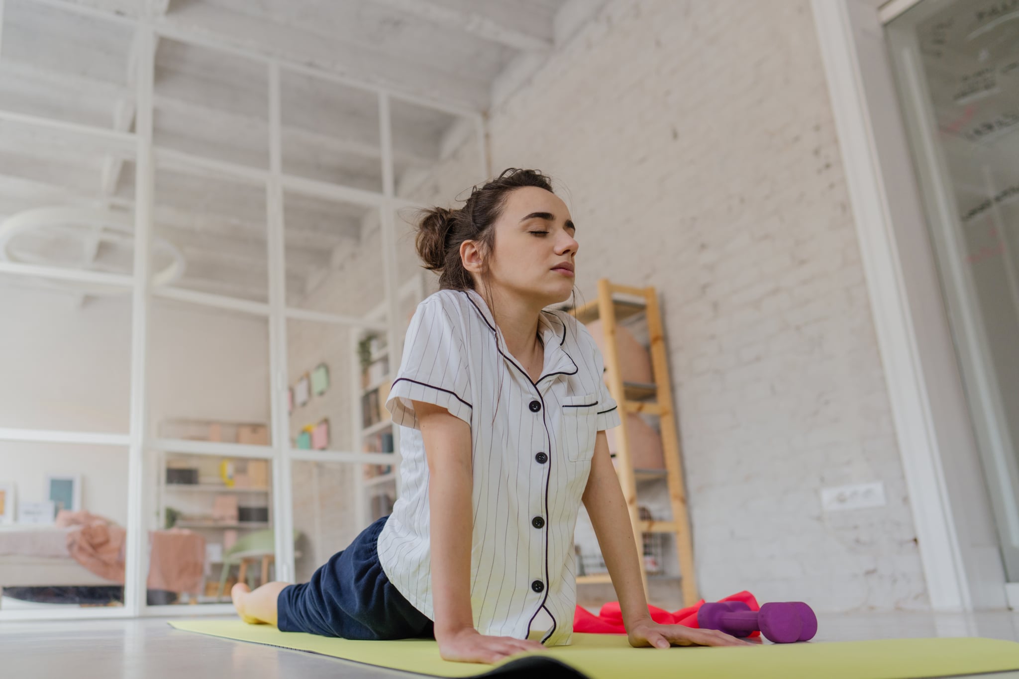 exercising in pajamas