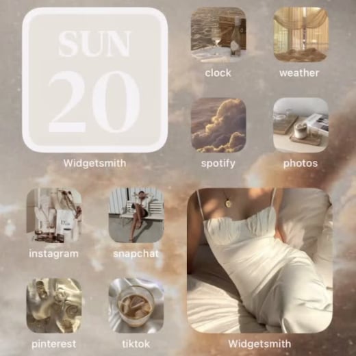 Neutral iOS 14 Home Screen Aesthetic Ideas