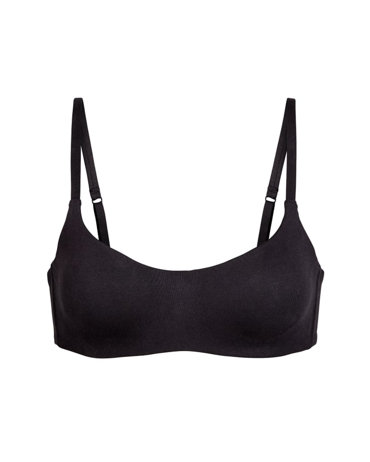 Skims Cotton Molded Bra in Soot | Kim Kardashian Launches ...