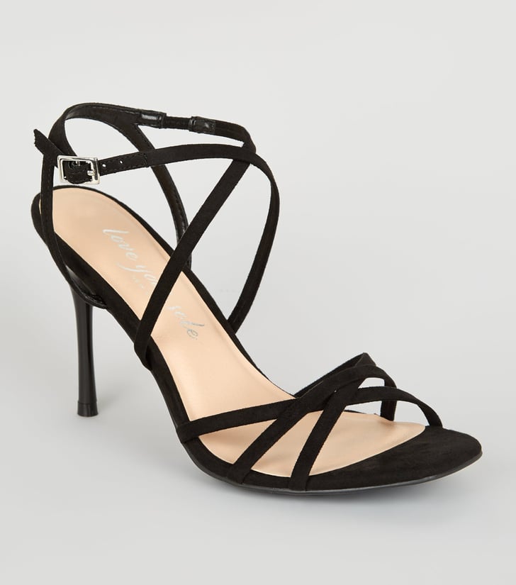 square front heels black