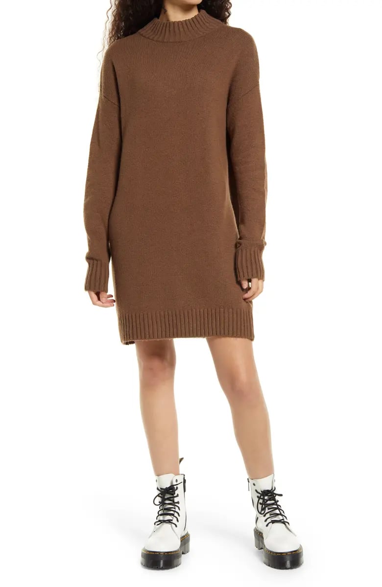 A Knit Dress: BP. Easy Crewneck Long Sleeve Sweater Dress