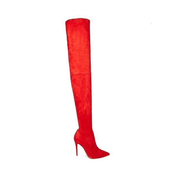 Steve Madden Dominique Red Thigh-High Boot
