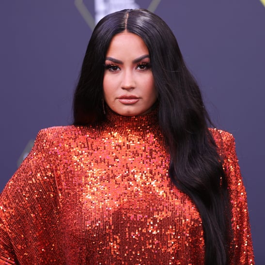 Demi Lovato s Red Leather Jacket and Plaid Skirt POPSUGAR Fashion