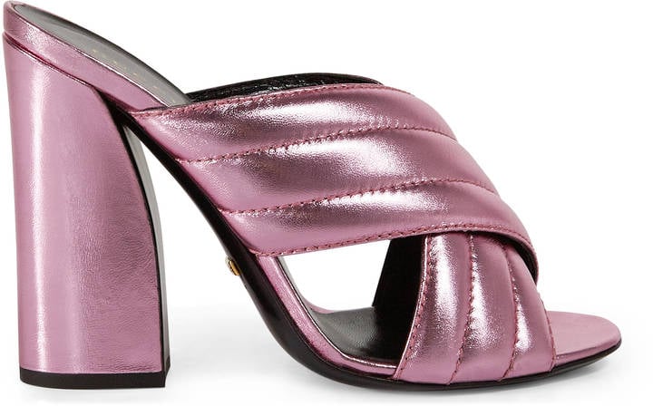 Gucci Metallic Crossover Sandal ($595)