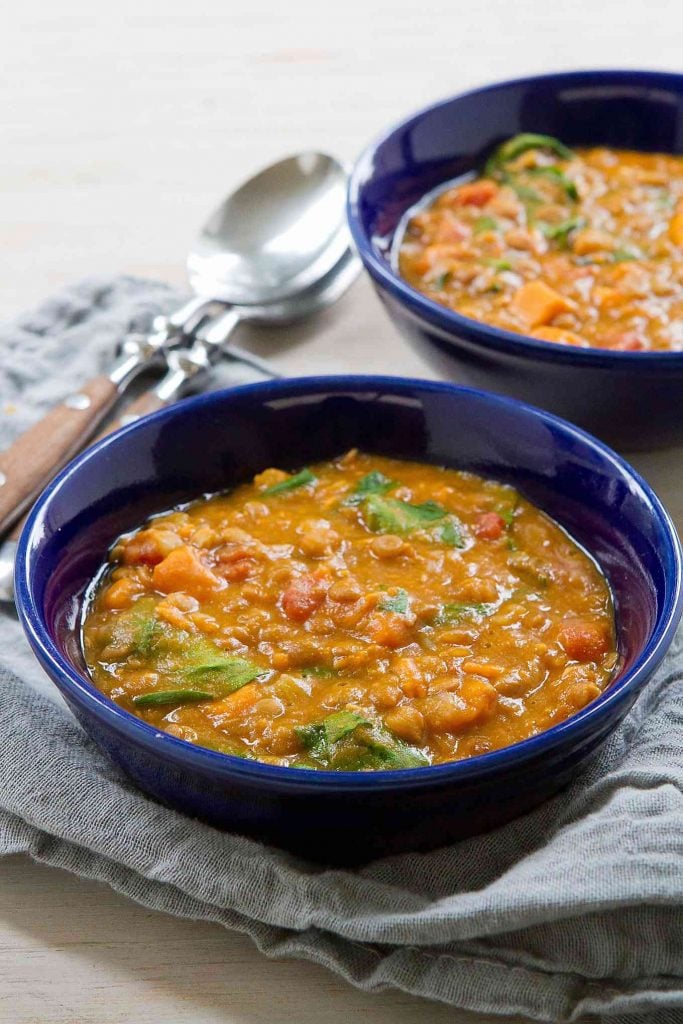 Instant Pot Lentil Soup With Sweet Potato