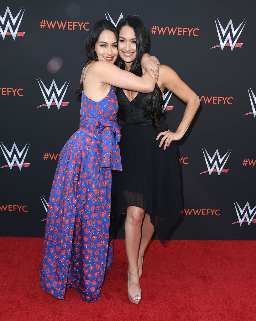 Nikki and Brie Bella at WWE's FYE Event June 2018  POPSUGAR Celebrity