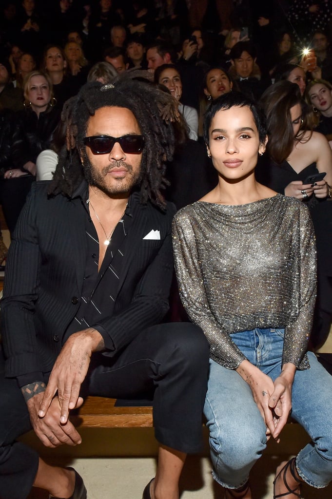 Zoë and Lenny Kravitz's Outfits at Saint Laurent Show