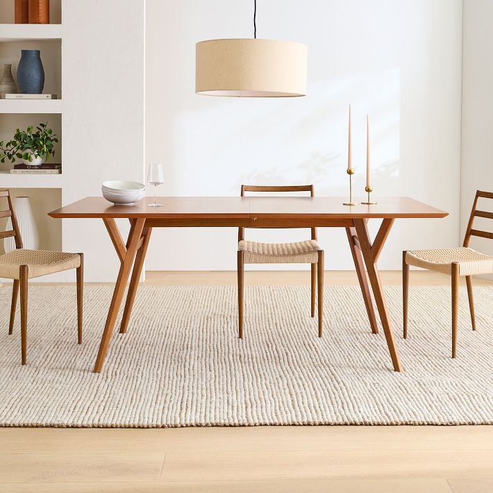 Midcentury Extendable Wooden Dining Table: West Elm Mid-Century Expandable Dining Table