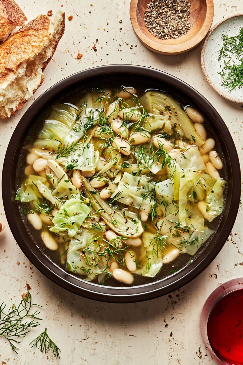 Vegetarian Soup Recipes: Herby White Bean Soup With Cabbage