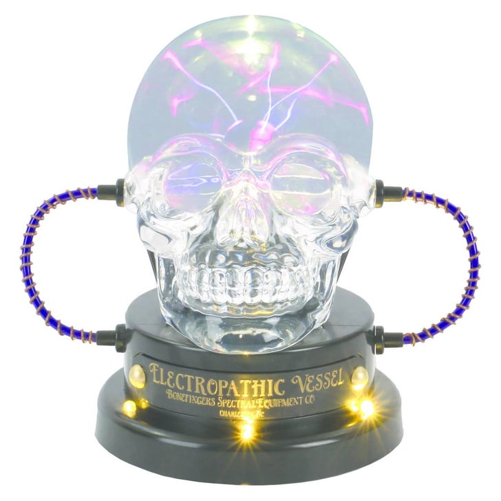 Hyde and Eek! Boutique Skull Plasma Ball With LED Bulb Affordable