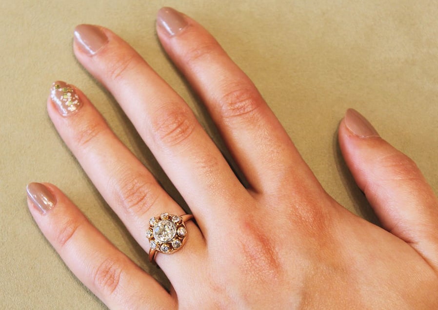 .80 Carat Center Vintage Diamond Cluster Ring ($4,450)