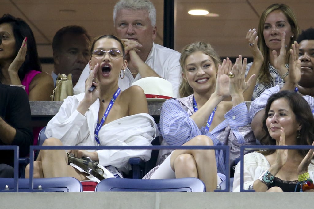 Gigi and Bella Hadid at US Open in Button-Downs 2018