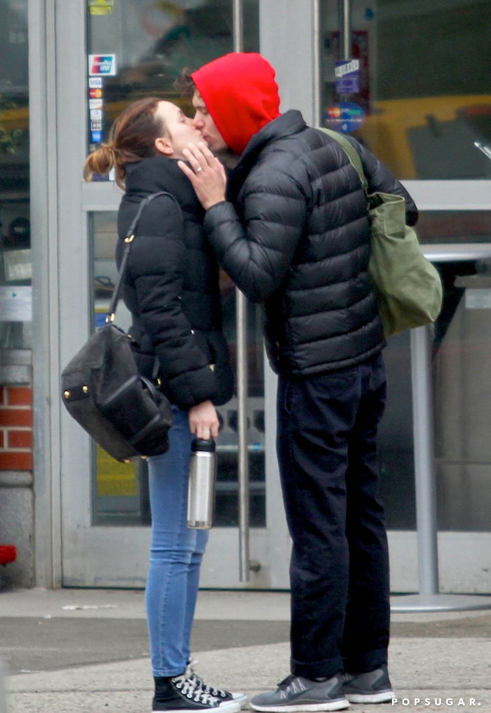 Newlyweds Adam Brody and Leighton Meester shared a sweet display of affection in NYC on Wednesday when Adam reached out to give his love a kiss on a street corner. The couple, who secretly got married in February, are spending time in the Big Apple while Leighton continues work on her new Broadway adaptation of Of Mice and Men alongside James Franco and Chris O'Dowd. Adam and Leighton will soon be working together again as they gear up to premiere their latest joint project, Life Partners, at the Tribeca Film Festival on April 18. The film, which also stars Community's Gillian Jacobs and Gabourey Sidibe, follows two friends as a boy (played by Adam) gets in the middle of their friendship.