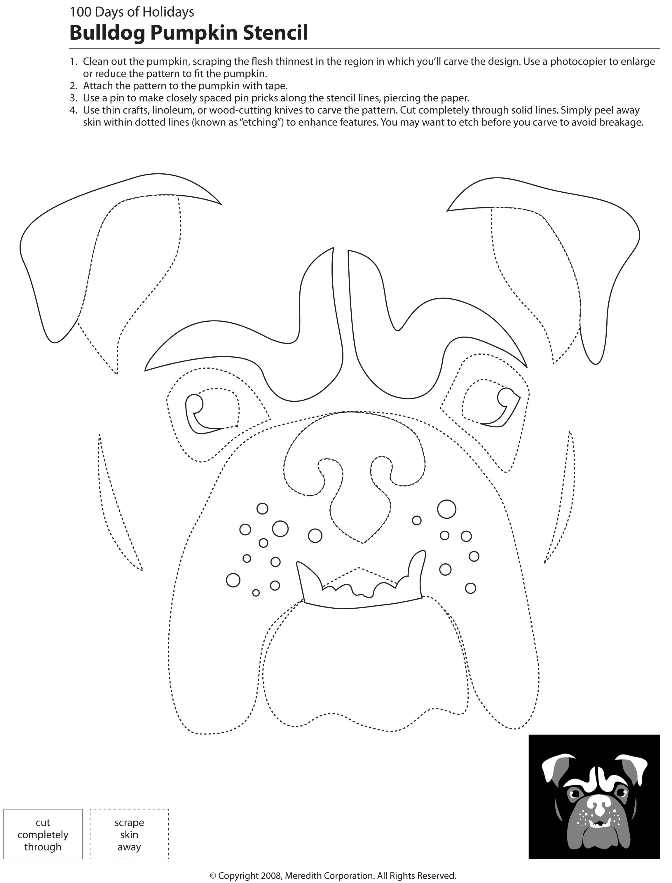 French Bulldog Pumpkin Stencil
