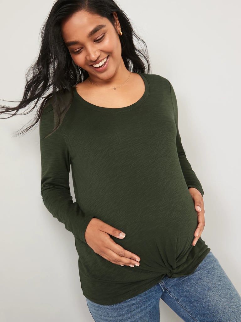 Old Navy Maternity Long-Sleeve Twist-Front Easy Tee
