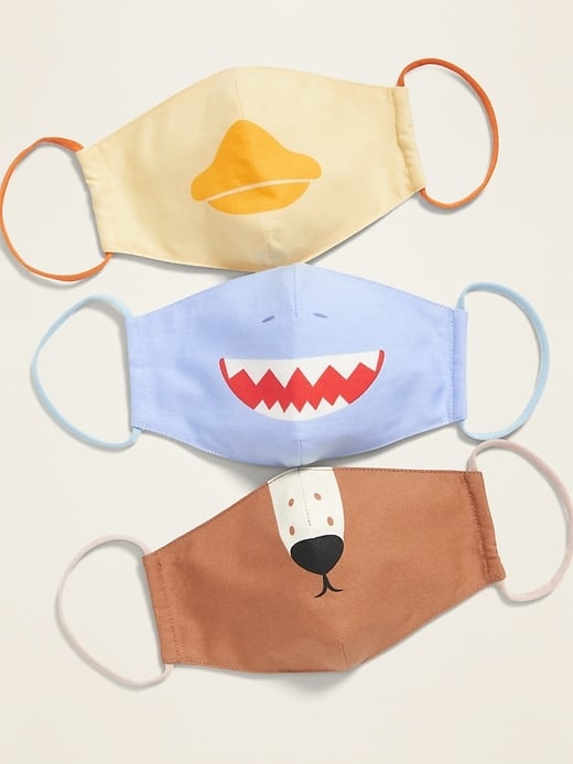 Variety 3-Pack of Triple-Layer Cloth Critter Face Masks