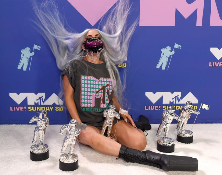 Lady Gaga Wearing an MTV T-Shirt at the 2020 VMAs