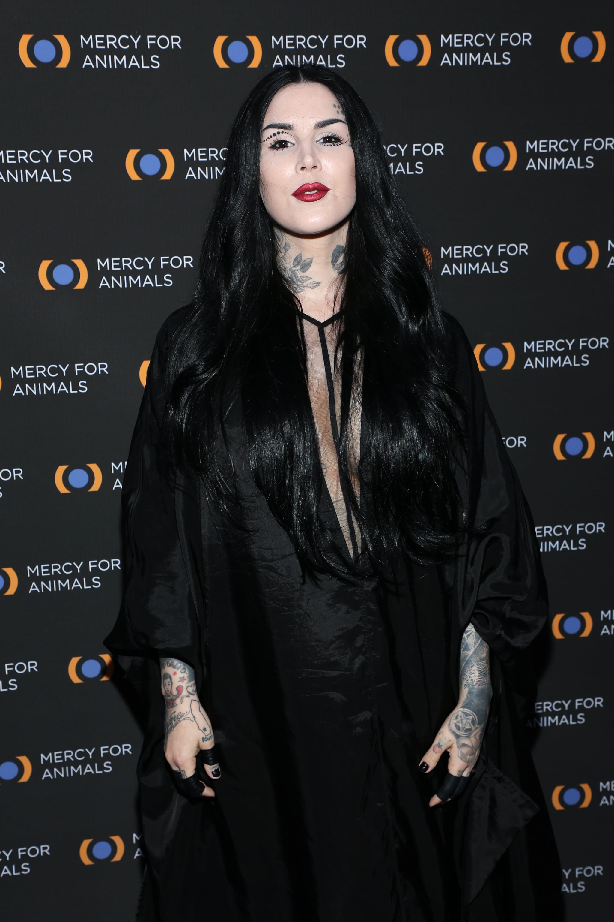 LOS ANGELES, CALIFORNIA - SEPTEMBER 14: Kat Von D attends the Mercy For Animals 20th Anniversary Gala at The Shrine Auditorium on September 14, 2019 in Los Angeles, California. (Photo by Phillip Faraone/FilmMagic)