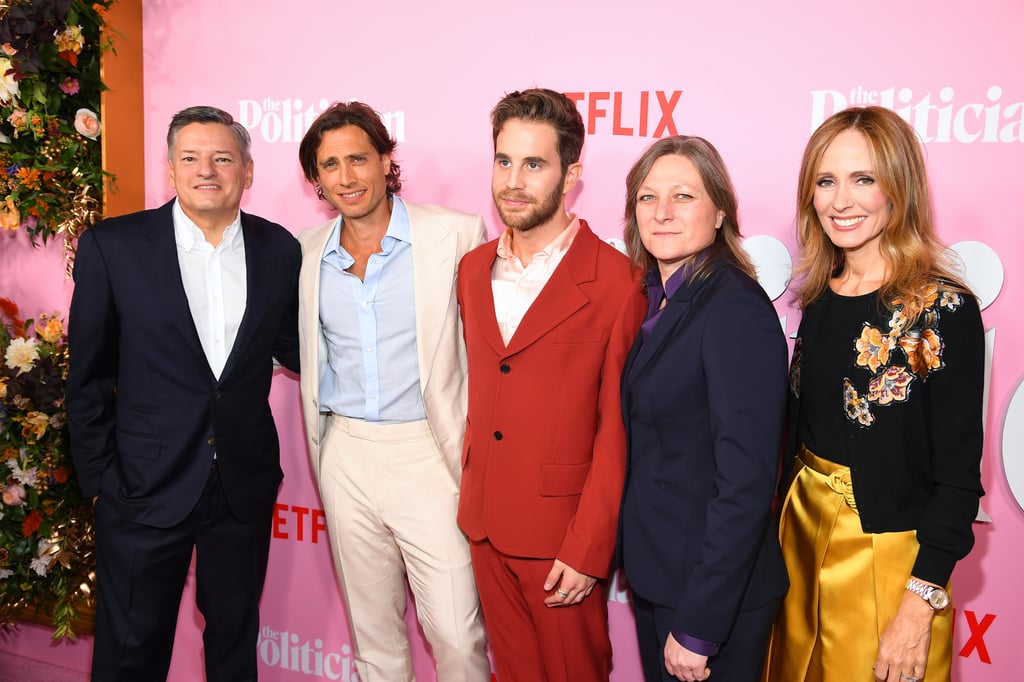 Ted Sarandos, Brad Falchuk, Ben Platt, Dana Walden, and Cindy Holland at The Politician Premiere