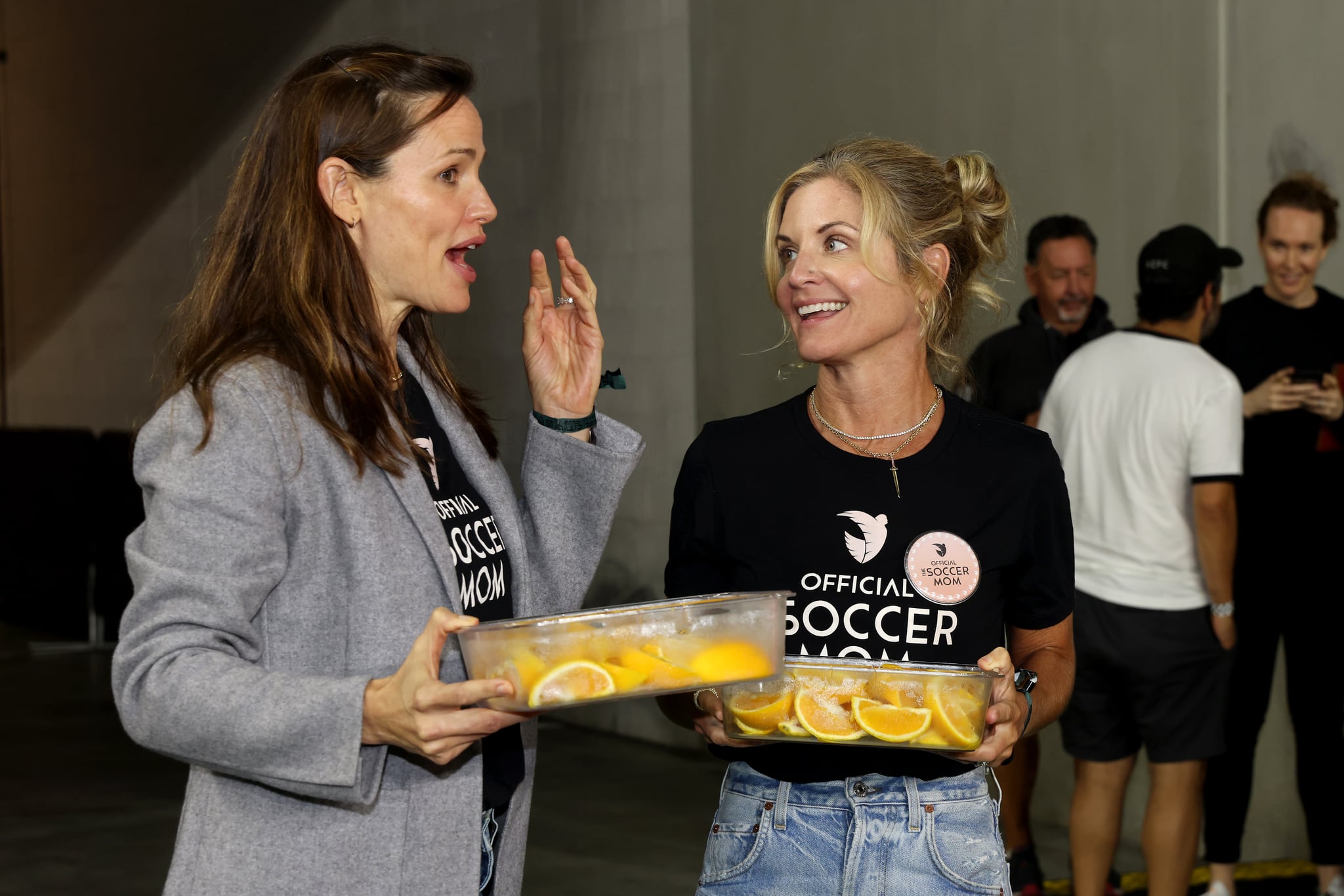 LOS ANGELES, CALIFORNIA - JULY 09: Angel City FC investors Jennifer Garner and Glennon Doyle look on after the game against San Diego Wave FC at Banc of California Stadium on July 9, 2022 in Los Angeles, California.  (Photo by Katelyn Mulcahy/Getty Images for Angel City FC)