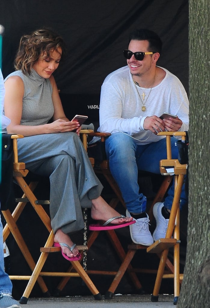 Jennifer Lopez and Casper Smart on the Shades of Blue Set
