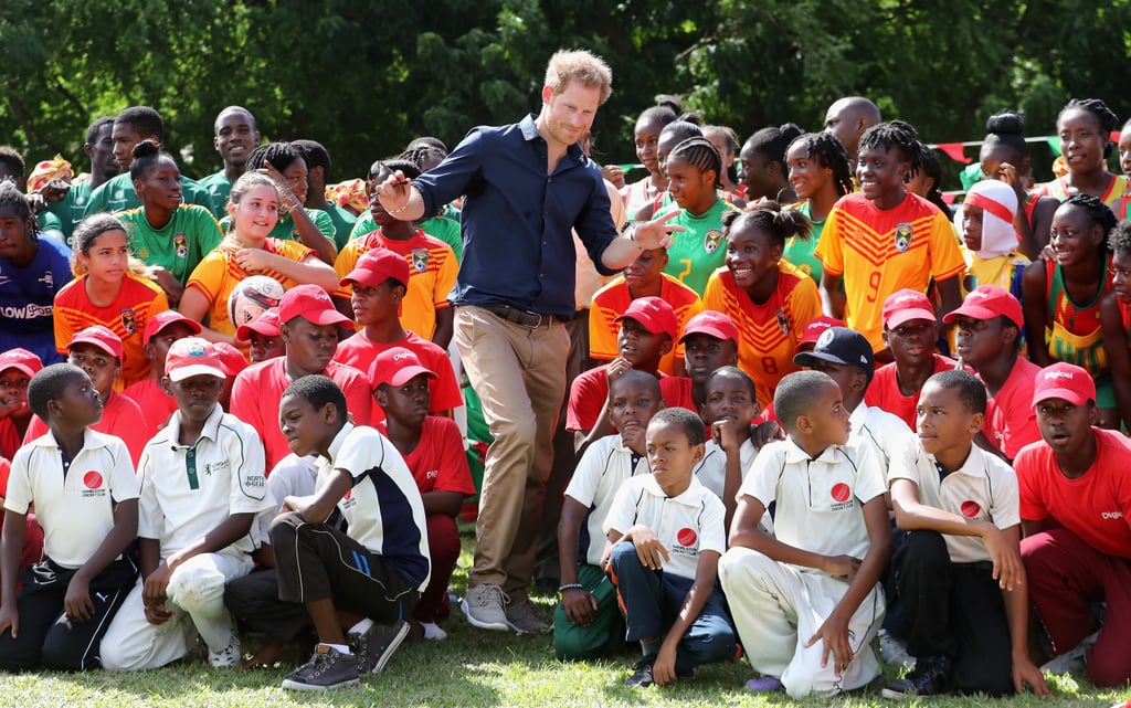 Prince Harry Playing Cricket With Kids in the Caribbean 2016