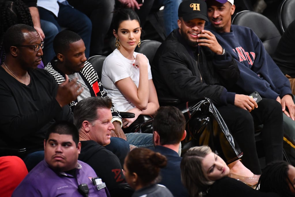 Kendall Jenner Gold Dragon Earrings and Yeezy Shoes 2019