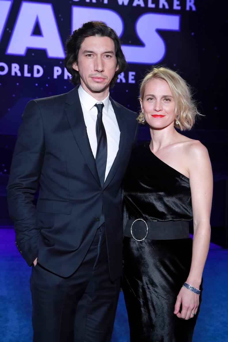 Adam Driver and Joanne Tucker at the Star Wars: The Rise of Skywalker Premiere in LA