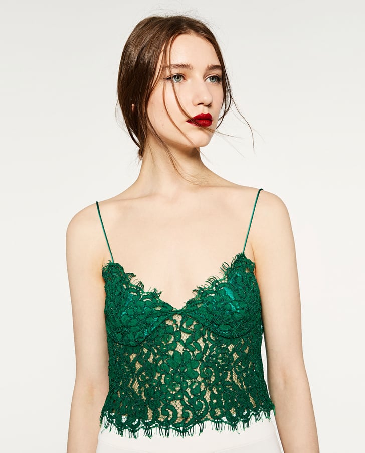 Zara Guipure Lace Top (40) Tops For Going Out POPSUGAR Fashion