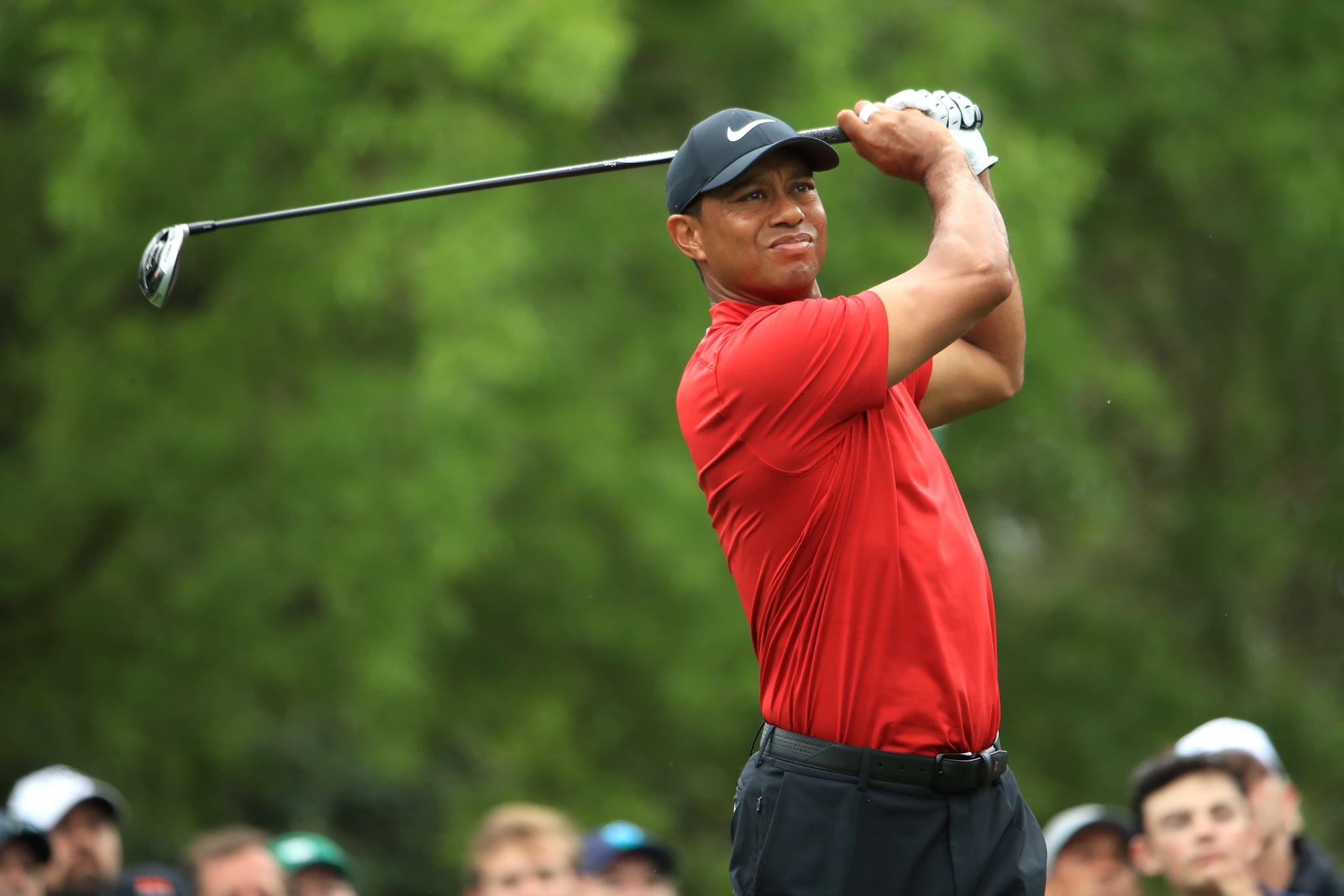 AUGUSTA, GEORGIA - APRIL 14: Tiger Woods of the United States plays a shot from the fifth tee during the final round of the Masters at Augusta National Golf Club on April 14, 2019 in Augusta, Georgia. (Photo by Andrew Redington/Getty Images)