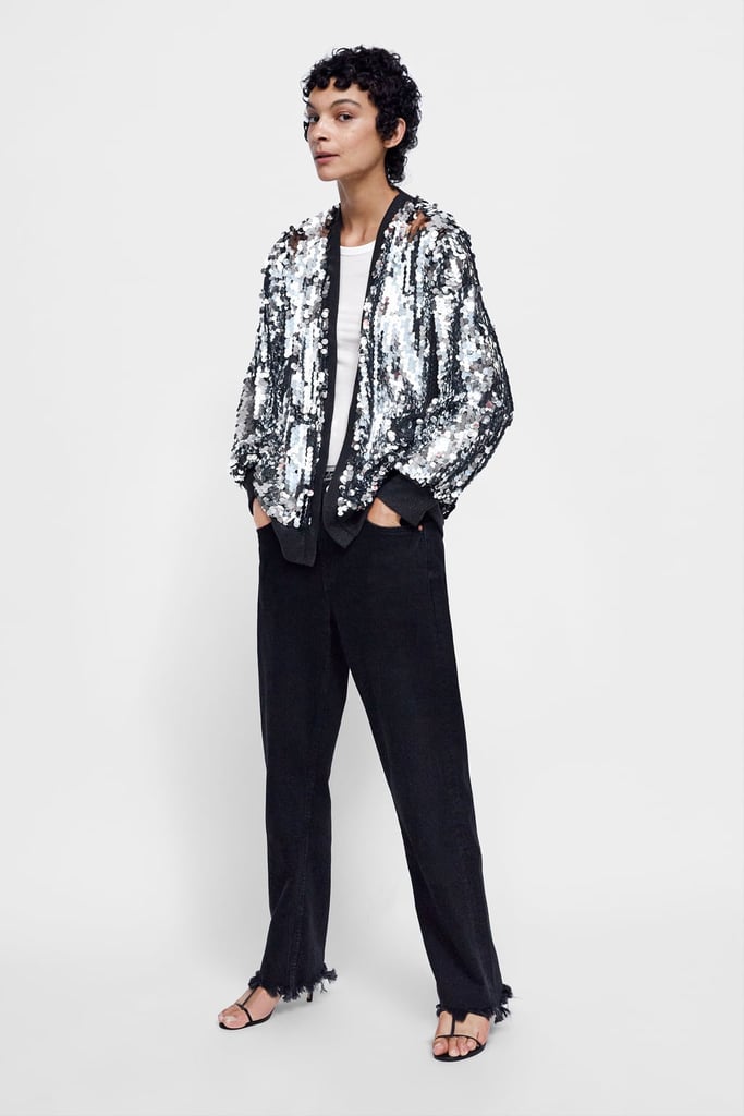 zara glitter jacket