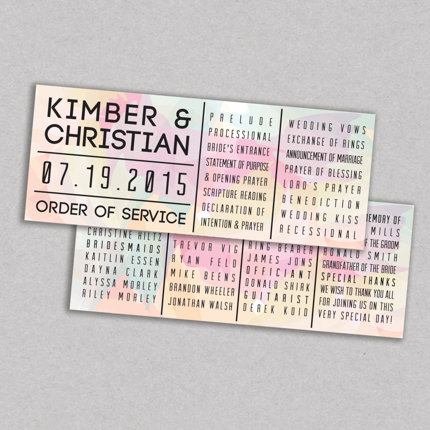 Make Your Wedding Program More Colorful Than A Lisa Frank Trapper
