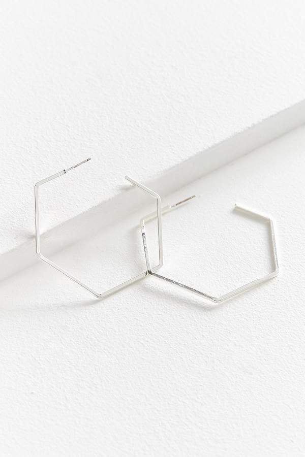 Urban Outfitters 18k Gold-Plated Geometric Hoop Earring