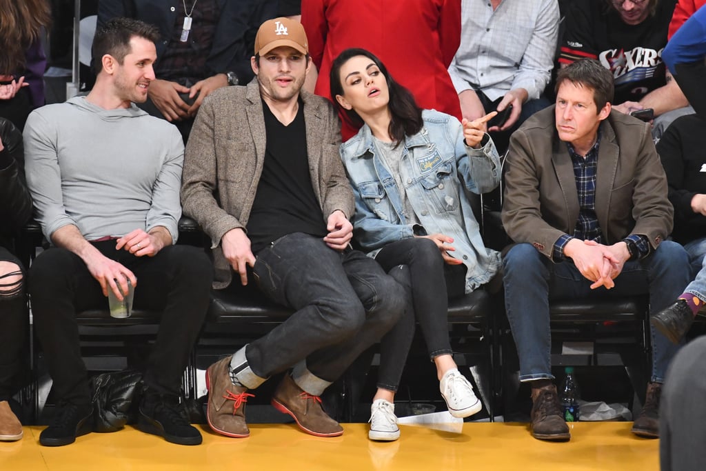 Ashton Kutcher and Mila Kunis at Lakers Game January 2019