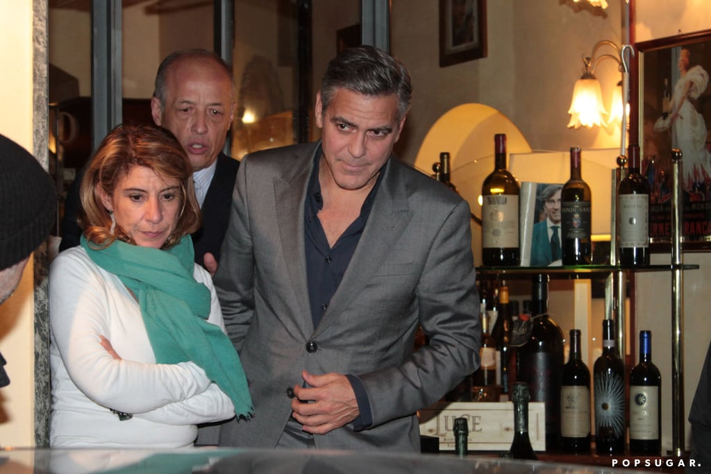 George Clooney and Matt Damon at Dinner in Milan