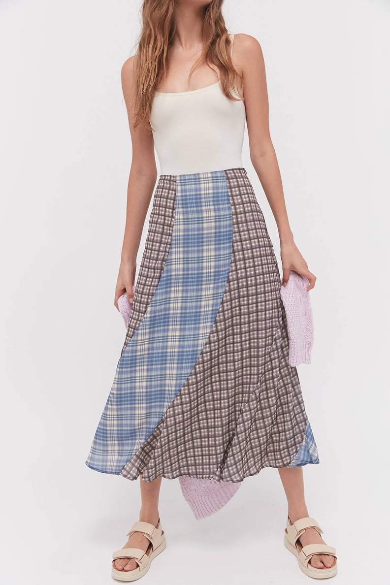 UO Selena Plaid Midi Skirt