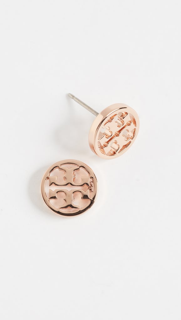 For Everyday Glam: Tory Burch Logo Circle Stud Earrings