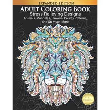 Adult Coloring Book: Stress Relieving Animal Designs, Celebration Edition