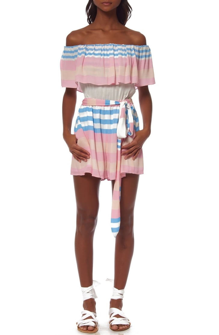 Mara Hoffman 'Wheatfield' Off the Shoulder CoverUp Romper (236) Beach CoverUps POPSUGAR