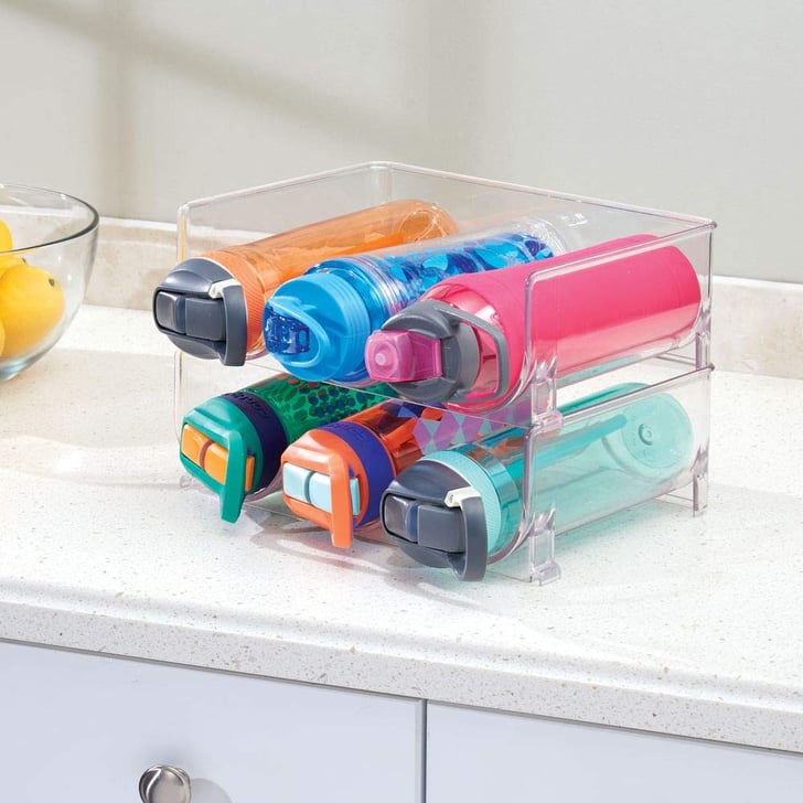 mDesign Modern Plastic Stackable Vertical Standing Water Bottle Holder Best Organizers