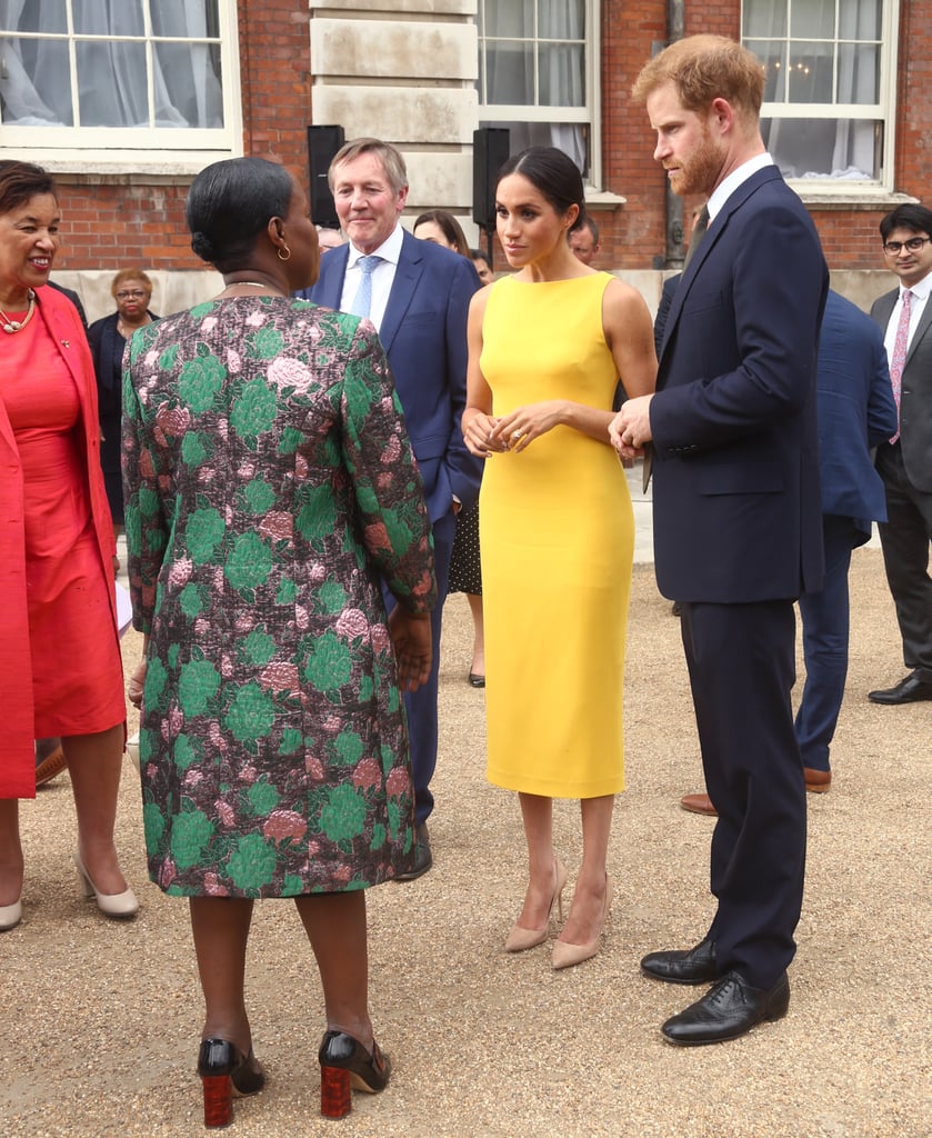 Meghan Markle Yellow Brandon Maxwell Dress