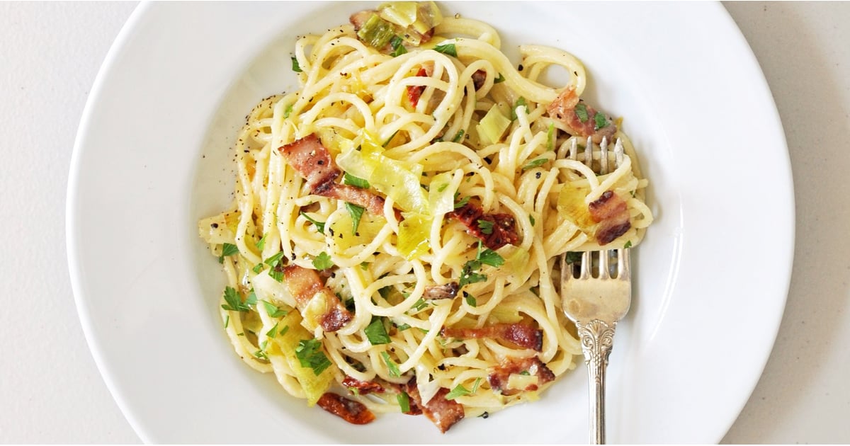 Pasta Carbonara With Leeks and SunDried Tomatoes POPSUGAR Food