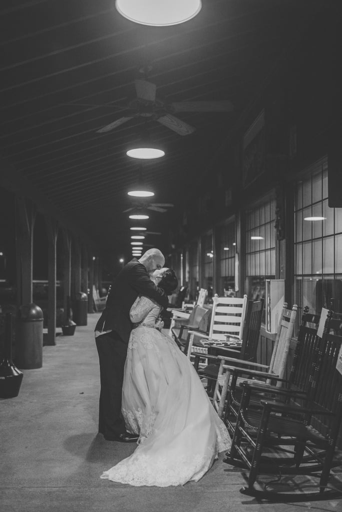 Couple's Engagement and Wedding Photos at Cracker Barrel