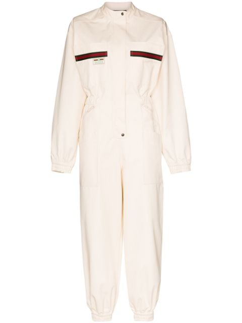 Gucci Web stripe embroidered jumpsuit